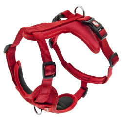 Arnês Cesare Vermelho em Nylon Acolchoado para Cão-Ferribiella